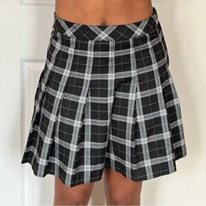 Plaid Black and White Women's Skirt